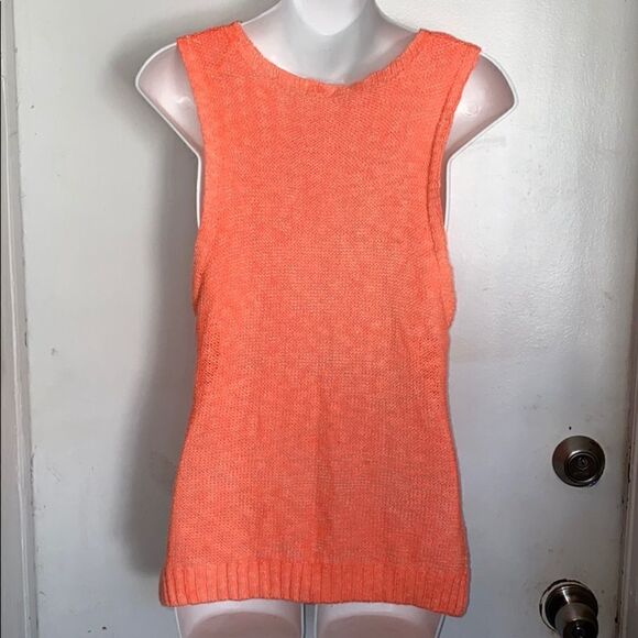 TOBI Neón Orange Cable Knit Tank Top-S - Picture 3 of 6
